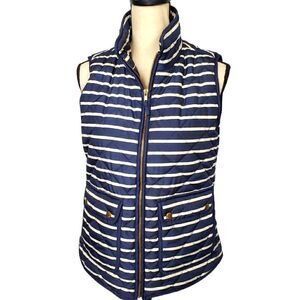 The Savile Row Co. Navy Stripe Puffer Vest